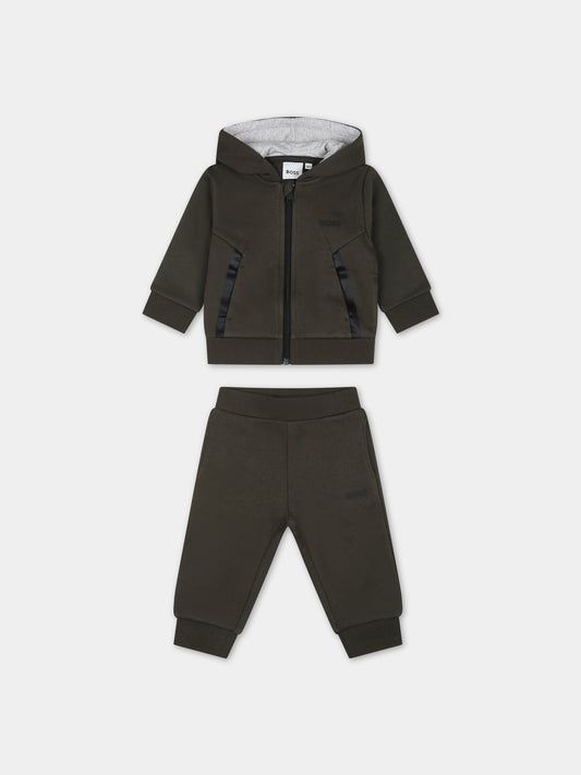 Completo verde per neonato con logo,Hugo Boss,J08067 665