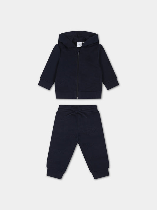 Completo blu per neonato con logo,Hugo Boss,J08068 849