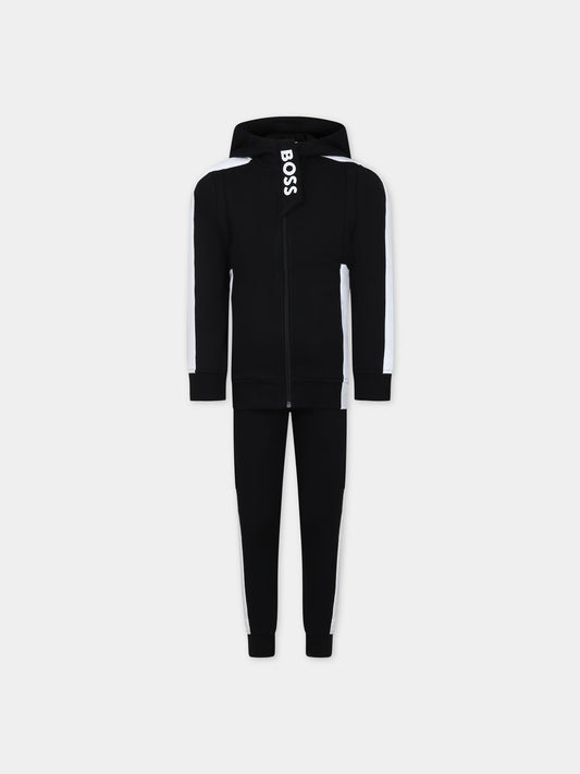 Completo nero per bambino con logo,Hugo Boss,J28100 09B