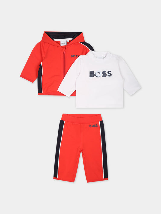 Completo arancione per neonato con logo,Hugo Boss,J98369 42M
