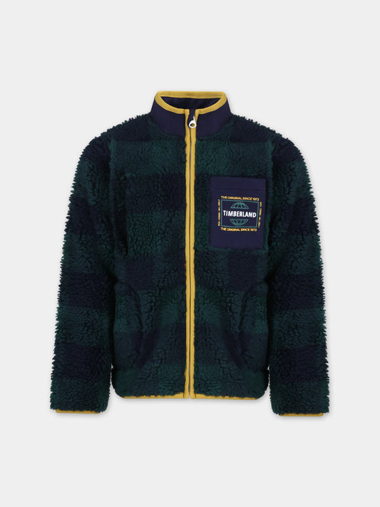 Ecopelliccia verde per bambino con patch,Timberland,T25T70 85T