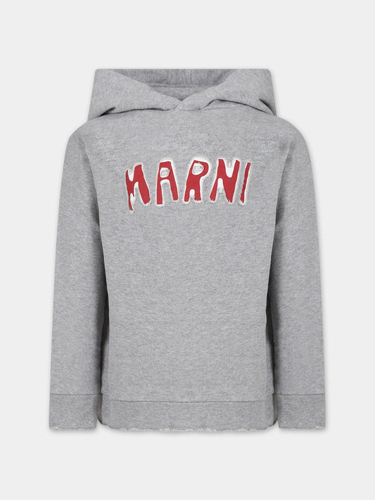 Felpa girgia per bambini con logo,Marni Kids,M00820 0M903