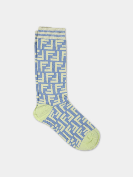 Calze blu per neonati con doppia F,Fendi Kids,JUN008 AMNV F1K5C