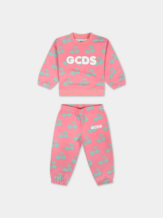 Tuta rosa per neonata con ciliegie,Gcds Kids,GMK009 LDBA9 84528
