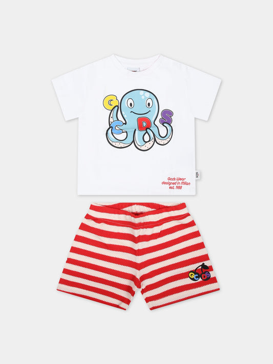 Set per neonato a righe con polipo,Gcds Kids,GUG007 LIE00 85612