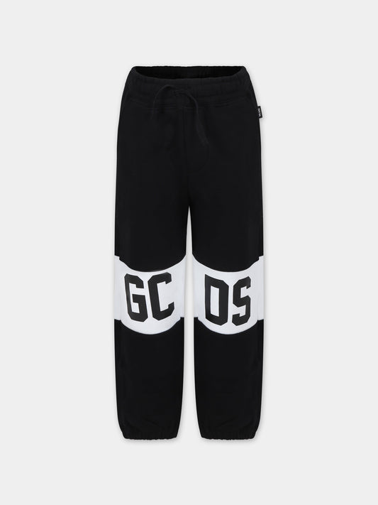 Pantalone nero per bambini con logo,Gcds Kids,DNP003 LCA33 60100