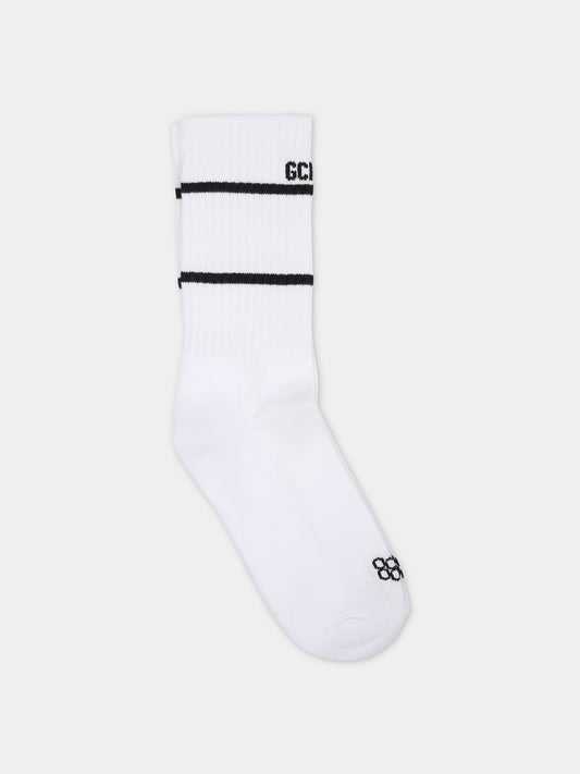 Calze bianche per bambino con logo,Gcds Kids,DUX00L LHE25 10101