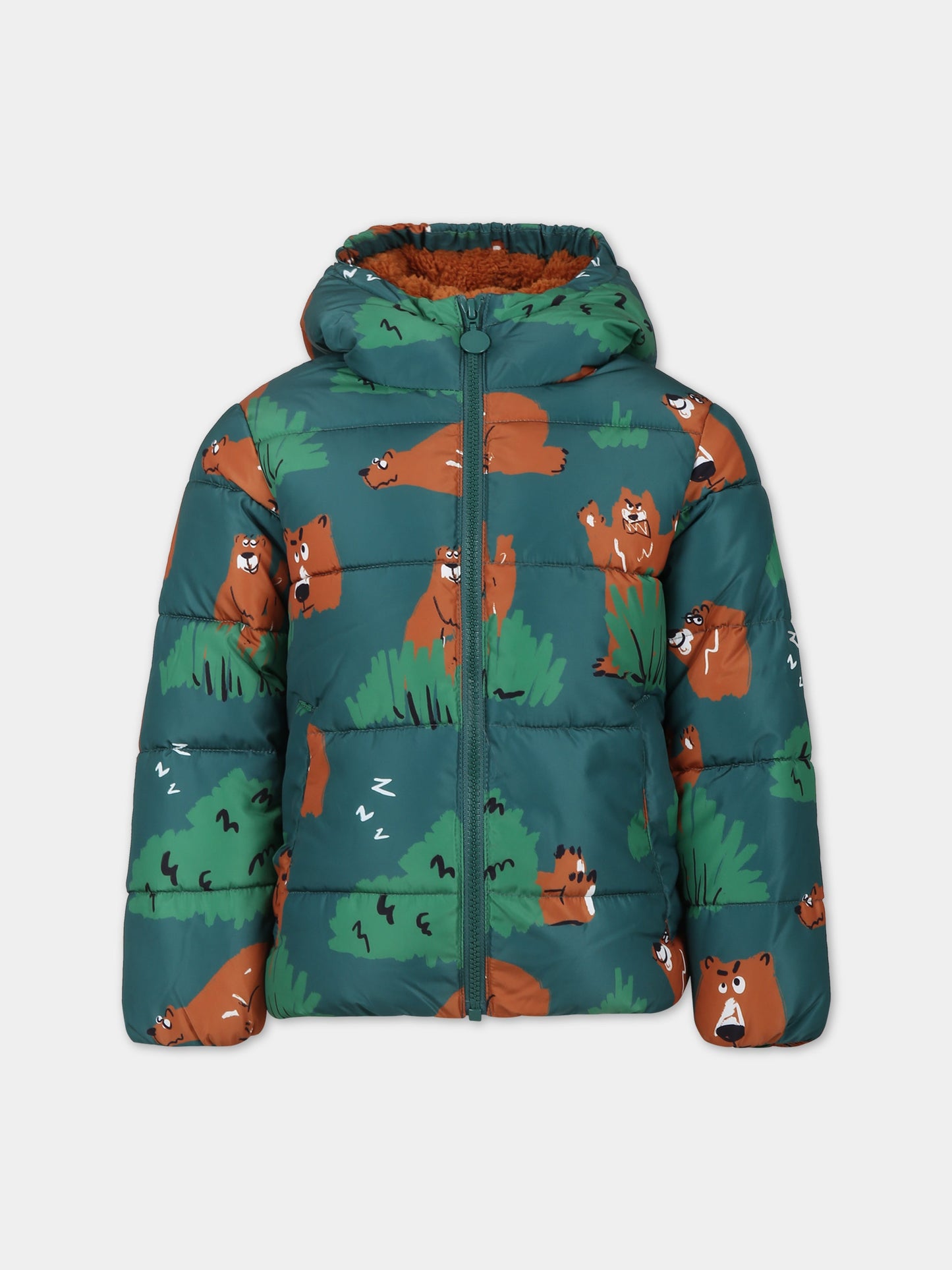 Piumino per bambino con stampa orsi all-over,Stella Mccartney Kids,TT2R27 Z1538 719MC