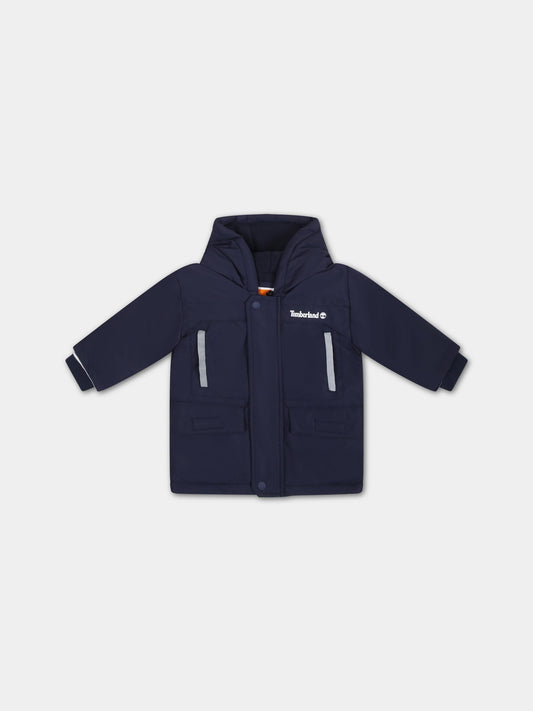 Parka blu per bambino con logo,Timberland,T60027 85T