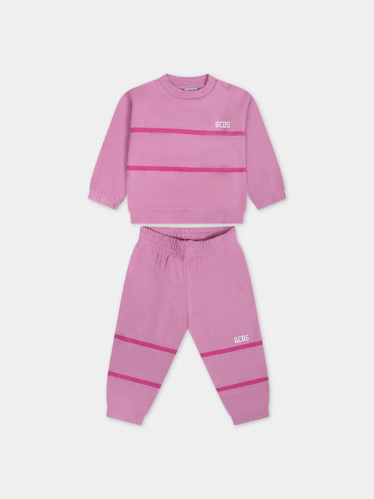 Completo lilla per neonata con logo,Gcds Kids,GPK009 LCA52 50304