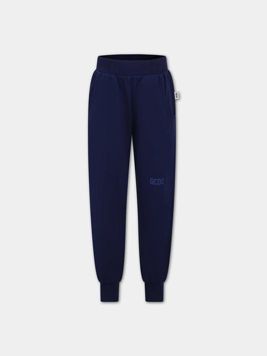 Pantaloni blu per bambino con logo,Gcds Kids,DNP008 LCA60 40258