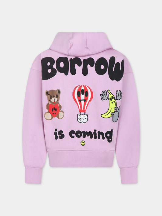 Felpa rosa per bambina con logo e mongolfiera,Barrow,F3BKJGHS074 BW014