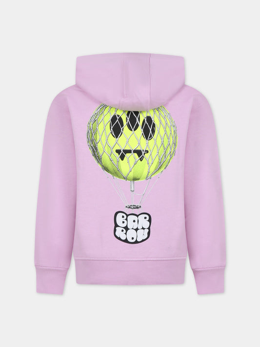 Felpa rosa per bambina con logo e stampa,Barrow,F3BKJUHS071 BW014