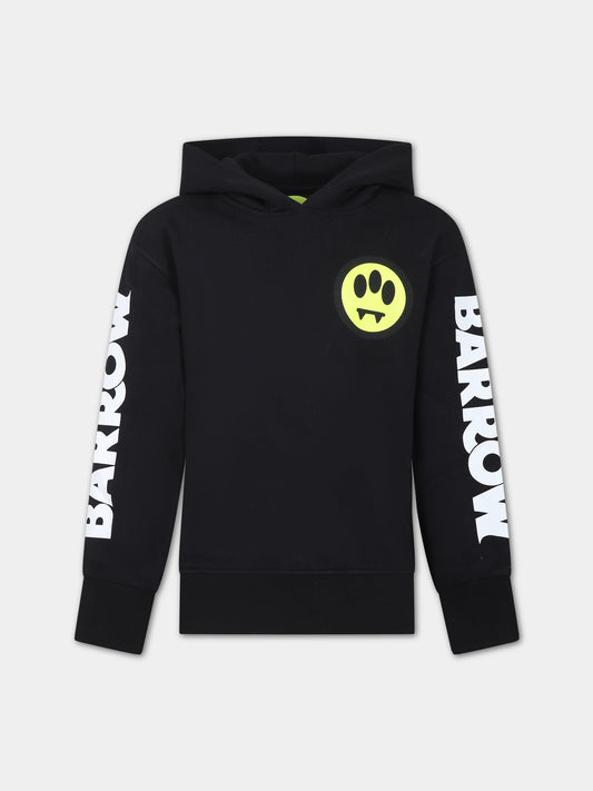 Felpa nera per bambini con logo,Barrow,F3BKJUHS093 110