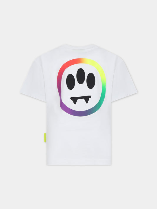 T-shirt bianca per bambini con logo,Barrow,F3BKJUTH013 002