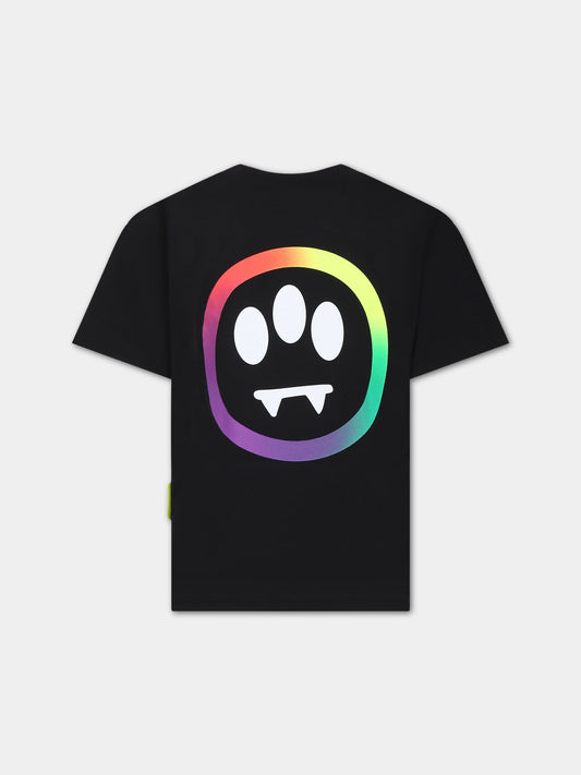 T-shirt nera per bambini con logo,Barrow,F3BKJUTH013 110