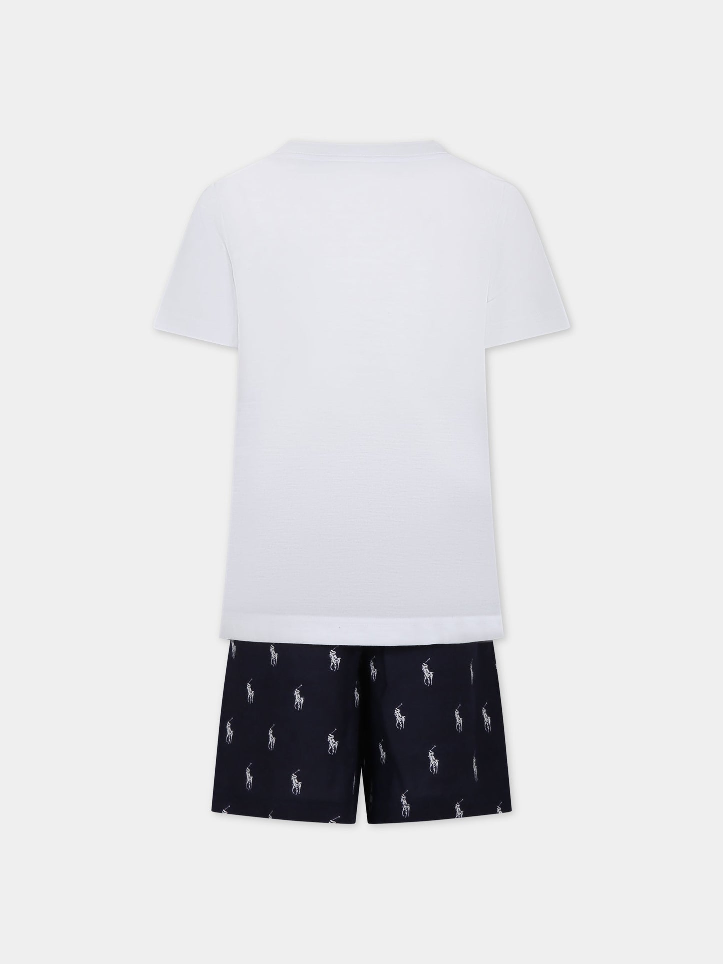 Pigiama bianco per bambino con logo,Ralph Lauren Kids,9P0109 BCV