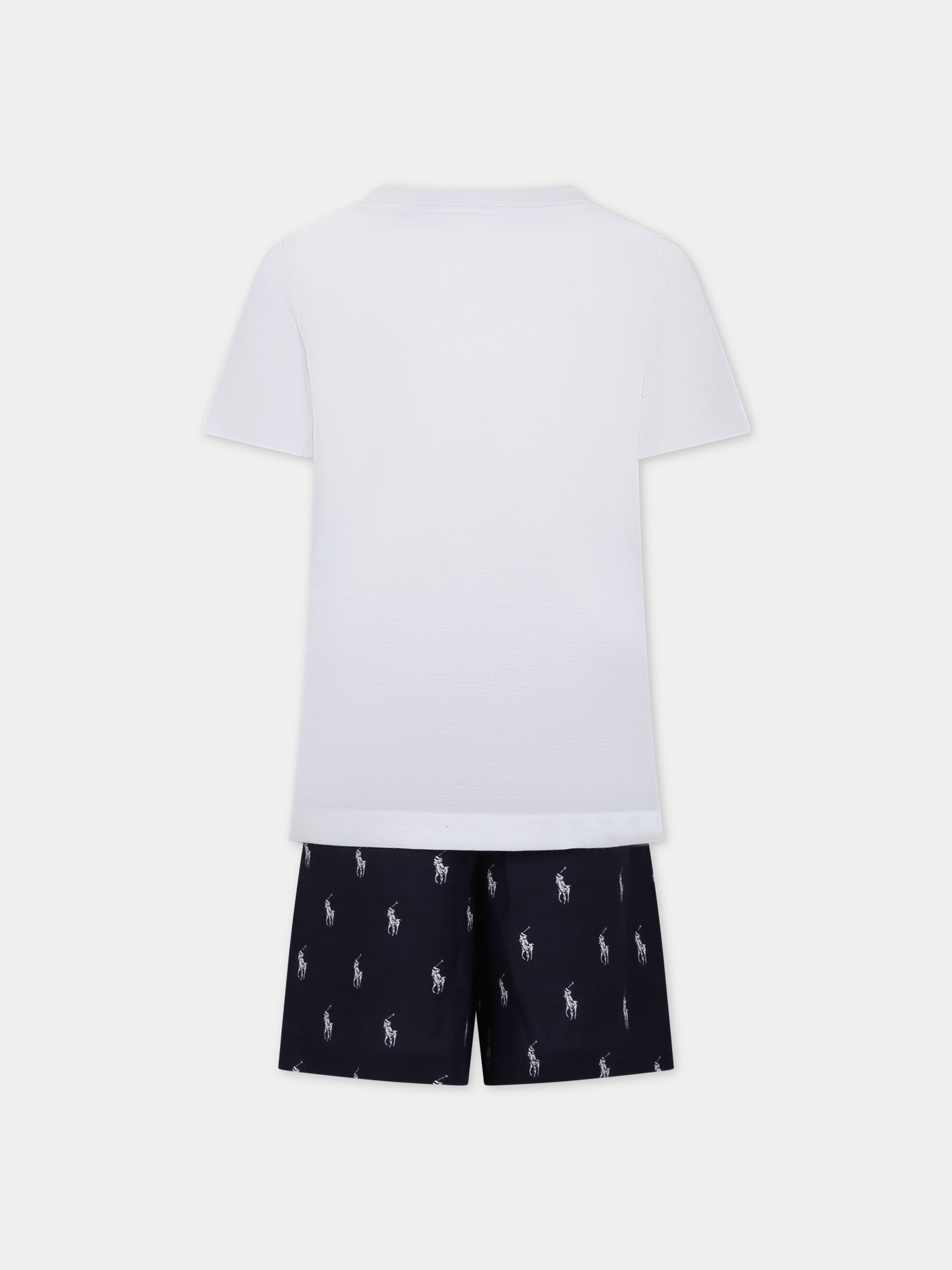 Pigiama bianco per bambino con logo,Ralph Lauren Kids,9P0109 BCV