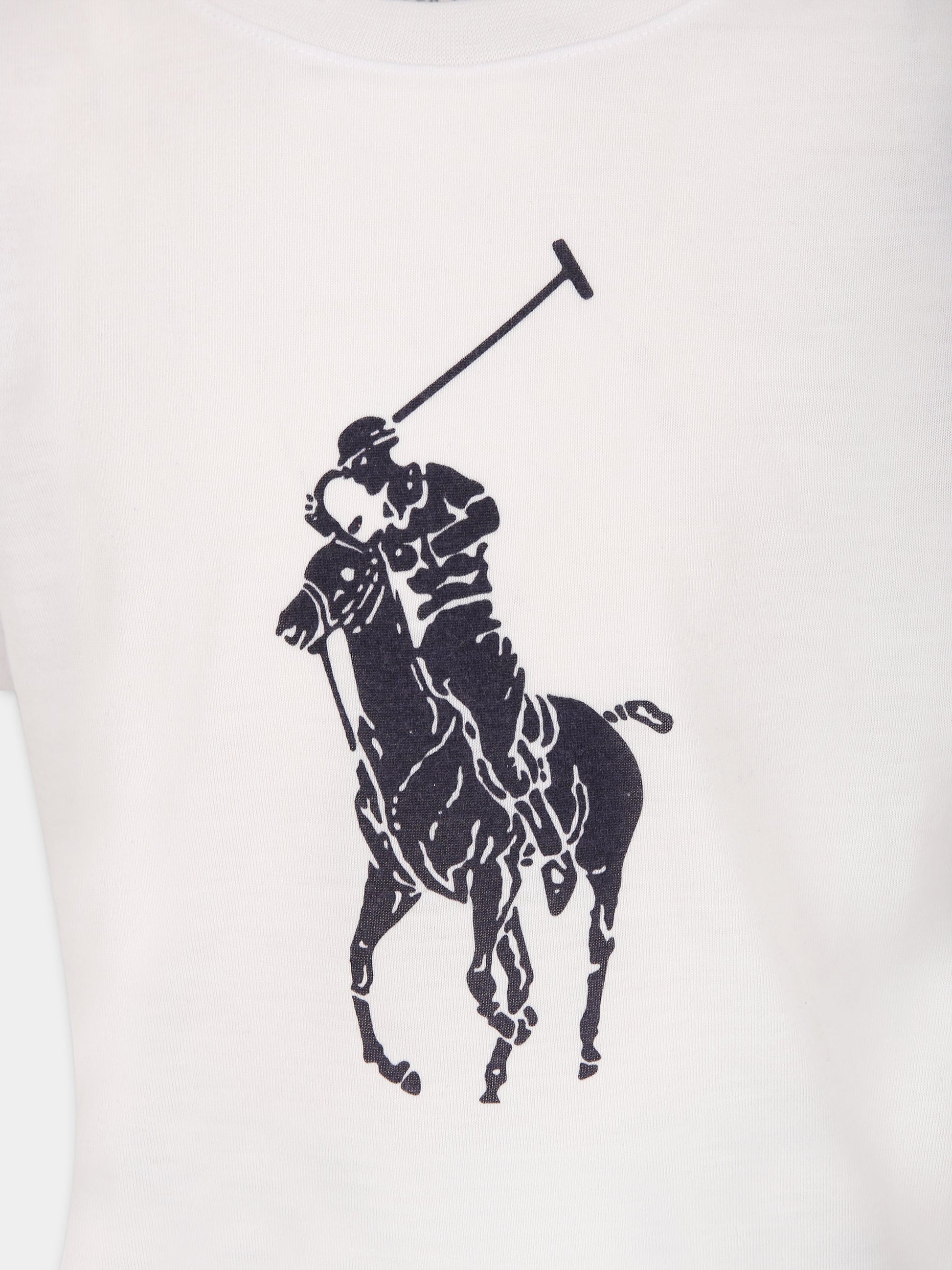 Pigiama bianco per bambino con logo,Ralph Lauren Kids,9P0109 BCV