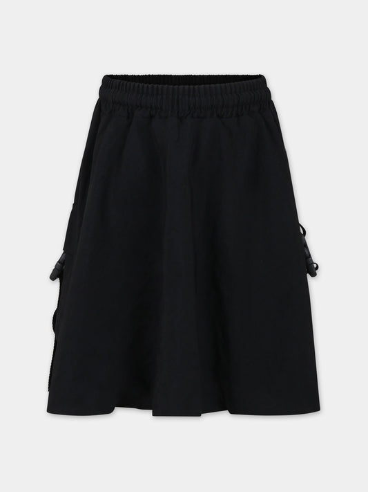 Gonna nera per bambina con logo,Barrow,F3BKJGSK062 110