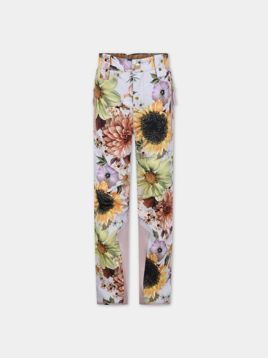 Pantaloni multicolor per bambina con stampa e logo,Molo,5W23I104 6855