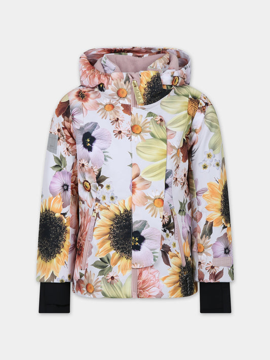 Piumino multicolor per bambina con logo,Molo,5W23M320 6855